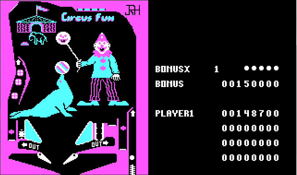 Circus Fun Pinball - 1986 screenshot 1