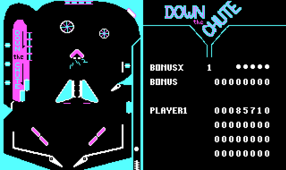 Down The Chute Pinball - 1986 screenshot 1