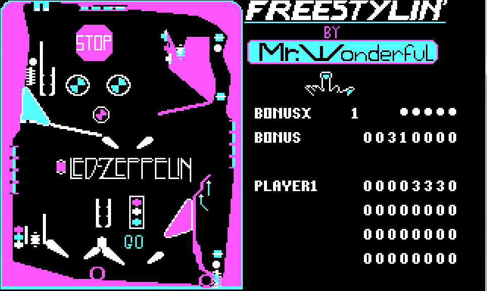 Freestylin' Pinball - 1986 screenshot 1