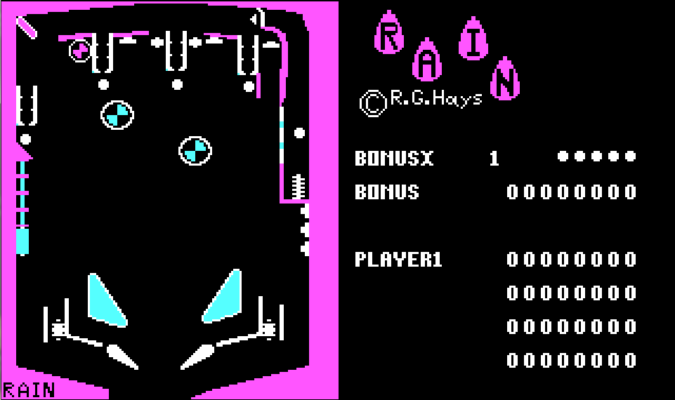 Rain Pinball - 1986 screenshot 1