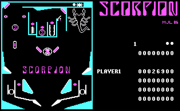 Scorpion Pinball - 1986 screenshot 1