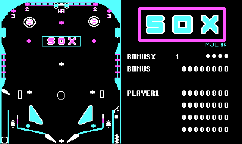 Sox Pinball - 1986 screenshot 1