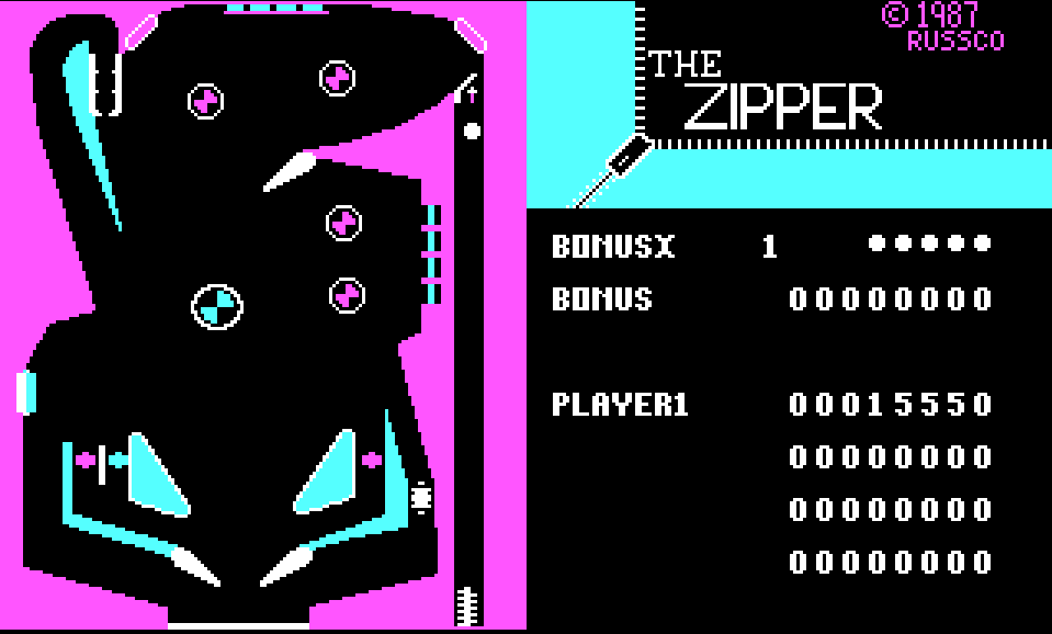 Zipper Pinball - 1986 screenshot 1